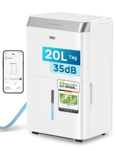 Dezumidificator electric Dreo 20L24h control prin aplicatie 34L ultra silentios