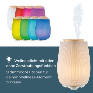 Difuzor Aroma Beurer LA 45 Ultrasunete Lumina LED 9 Culori Timer Design Ceramic si Lemn - Img 3