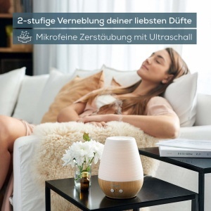 Difuzor de arome Beurer LA 40, 180 ml, din bambus si portelan, cu lumina ambientala - Img 2