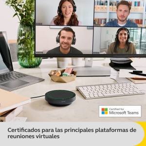 Difuzor portabil Jabra Speak2 40, 4 microfoane cu anulare a zgomotului, difuzor full-range de 50 mm, audio full-range, cu USB-A si USB-C, pentru certificat MS Teams, gri inchis - Img 7