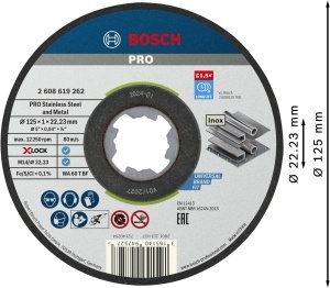 Disc de taiere Bosch PRO X-Lock, 125 mm, pentru inox si metal, durabil si eficient - Img 3