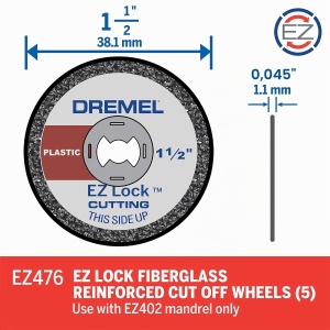 Disc de taiere Dremel EZ476 pentru plastic, 5 bucati, 3,8 cm - Img 2