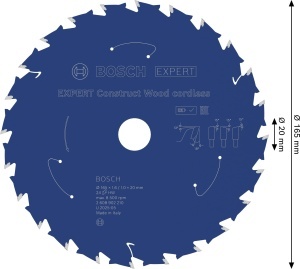 Disc Saw Bosch EXPERT Construct Wood, 165 mm, T24, pentru lemn de constructie - Img 3