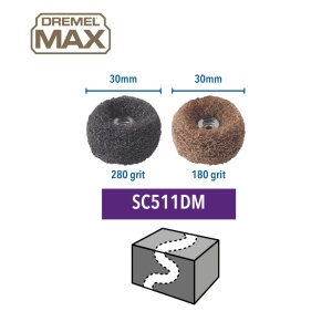Discuri de slefuire Dremel MAX SC511DM, 180 si 280 granule, 30mm, durata lunga - Img 2