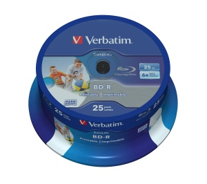 Disk Blu-Ray Verbatim BD-R SL Datalife 25 GB, 6x viteza, 25 bucati