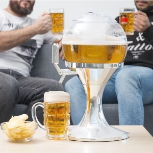 Dispenser bauturi InnovaGoods 35L cu racitor pentru gheata transparent si argintiu - Img 3