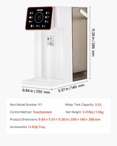 Dispenser de apa fierbinte VEVOR Y1, 3L, touchscreen, 6 temperaturi - Img 7