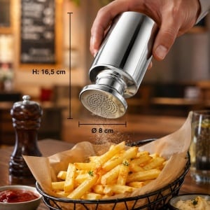 Dispenser de Sare APS 772, Inox, 8 x 8 cm, 17 cm inaltime, cu capac - Img 2