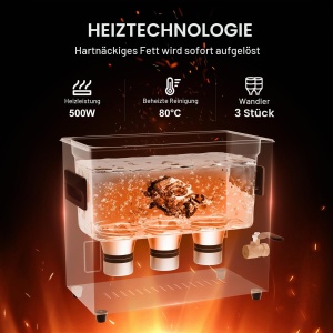 Dispozitiv de curatare cu ultrasunete VEVOR 6L, 180W, cu incalzire si timer - Img 3