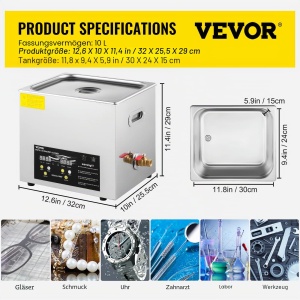 Dispozitiv de Curatare cu Ultrasunete VEVOR MH-040S, 10 L, 240 W, 400 W - Img 7