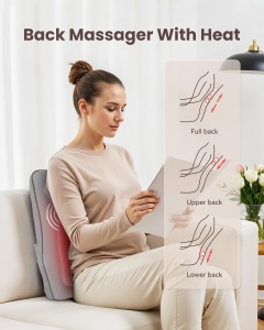 Dispozitiv de Masaj Comfier Shiatsu, Nackenmassagegerat cu Calorifer, 8 Noduri de Masaj, Gri - Img 5