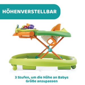 Dispozitiv de mers Chicco Walky Talky cu centru de joc electronic 3D, verde - Img 4