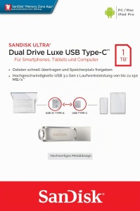 Dispozitiv de Stocare SanDisk Ultra Dual Drive Luxe 1TB, USB Type-C si Type-A, Metal - Img 7