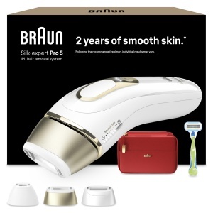Dispozitiv IPL pentru indepartarea parului Braun Silk Expert Pro 5, AlbAuriu
