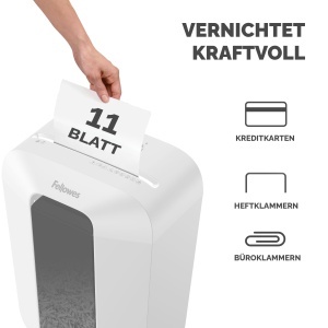 Distrugator documente Fellowes Powershred LX70 11 coli Particule 4x40 mm Cos 18L Siguranta P4 - Img 3
