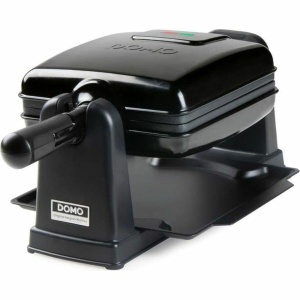 DOMO DO9224W Waffle Maker - Aparat dublu de vafe pentru vafe belgiene - Acoperire antiaderenta - 1400W - Negru
