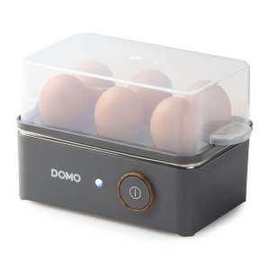 DOMO DO9283EK Egg Cooker pentru pana la 6 oua 'Wood You' - 400 W - gri mat - Img 1
