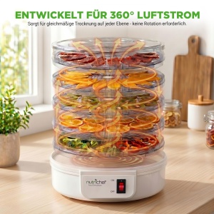 Dorrator Nutrichef 5 Rafturi, 600W, BPA-free, Alb - Img 3