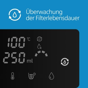 Dozator de apa calda filtrata Philips Station 6 presetari de temperatura Ecranul tactil reduce clorul, calcarul, metalele grele, microplasticele si PFOA Capacitate de 2,2 litri - Img 5