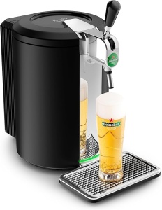 Dozator de bere Krups Beertender, butoi de 5 litri, indicator luminos, temperatură și spumă perfecte, bere proaspătă, instalare ușoară, negru