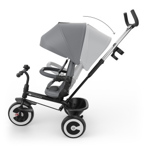 Dreirad Kinderkraft Aston 2 PRO, 360 Rotire, Verdeck Reglabil, Gri - Img 6