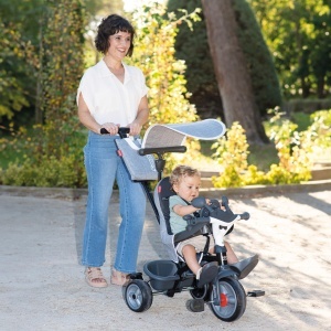 Dreirad pentru copii Smoby Baby Driver, 3-in-1, gri, cu accesorii premium - Img 4