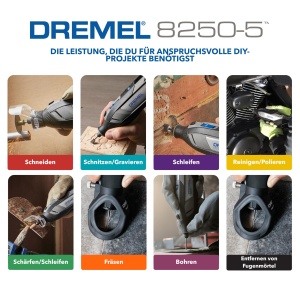 Dremel 8250 12V Unealta Rotativa Multifunctionala cu Motor Fara Perii 65 Accesorii 2 Acumulatori - Img 3