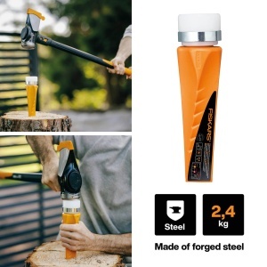 Drept Spalt Keil Fiskars SAFE-T, Otel Hardenit, Culoare Portocalie, 2.53 kg - Img 2