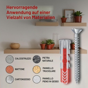 Duble cu surub Fischer DuoPower 6 x 30 mm, 100 bucati, pentru zidarie si gips-carton - Img 5