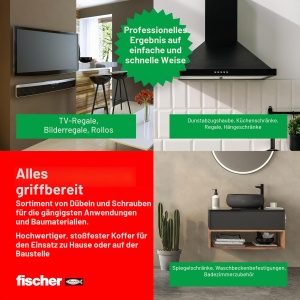 Dublu cu suruburi Fischer PowerBox 180, 360 bucati, pentru zidarie si gips-carton - Img 2