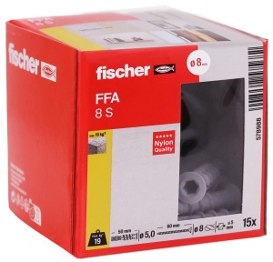Dublu pentru Porenbeton fischer FFA 8 S, 15 buc, cu suruburi incluse, montaj usor