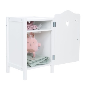 Dulap pentru papusi Peppa Pig, din lemn, 52x31x25 cm, alb - Img 4