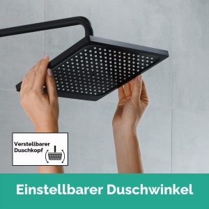 Dus cu cap de dus hansgrohe Crometta E 240 mm, Mattschwarz, cu functie Antikalk - Img 3