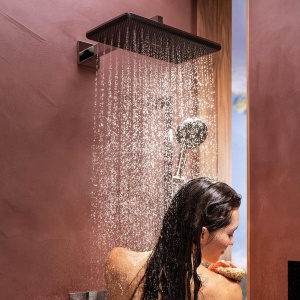 Dus cu cap de dus hansgrohe Raindance Alive Q, EcoSmart, 340x210 mm, Crom - Img 7