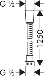 Dus cu metal Hansgrohe Sensoflex 1,25m, crom, flexibil si usor de curatat - Img 2