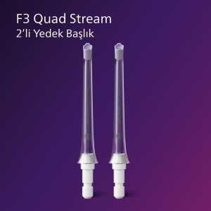 Duza pentru irigator bucal Philips F3 Quad Stream, set 2 bucati, alb - Img 2