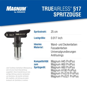Duza spray Graco TRA517 TrueAirless 517, 25 cm, pentru Magnum A45, A60, A80, A100 - Img 4
