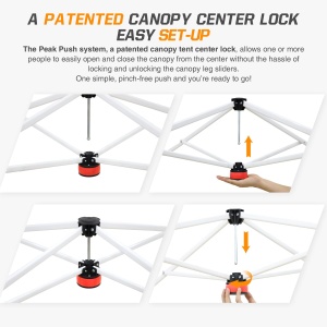 EAGLE PEAK 3x3m Cort pentru evenimente cu picioare inclinate Foisor in aer liber, Foisor pliabil impermeabil cu protectie UV 50+ pentru petrecere in gradina in camping, albastru inchis - Img 4