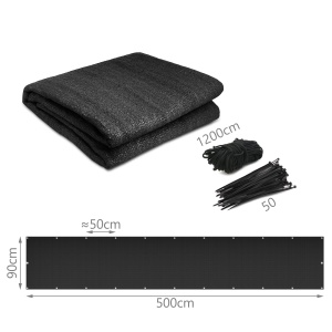 Ecran de protectie VOUNOT 90x500 cm, HDPE, negru, UV si vreme - Img 7