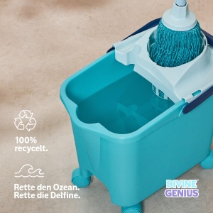 Eimer Mop Blue Dolphin 14L cu Abtropfer, Culoare Turcoaz, 100 Reciclat - Img 7