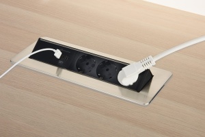 Electraline 62570 Priza Incorporabila Pop-Up 3 Prize 2 USB Fast Charge 155W Cablu 2m - Img 2