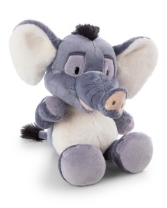 Elefant Plush NICI EL-Flora 35cm - gri, cu accente roz, ideal pentru copii - Img 1