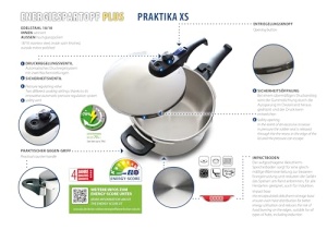 ELO 99388 Oala sub presiune Praktika XS 2,7 litri, 18 centimetri, otel inoxidabil - Img 2