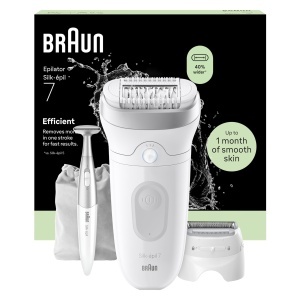 Epilator Braun Silk-epil 7-241 Argintiu Cap Lat Utilizare Umeda si Uscata