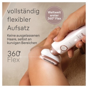 Epilator Braun Silk-epil 9 Flex 3D, Waterproof, Culoare AlbGold, 40 MicroGrip-Pinzetten - Img 3
