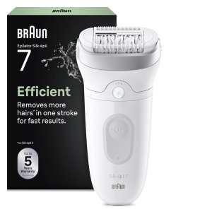 Epilator Braun Silkepil 7, 7-011, Argintiu, Wet Dry, MicroGrip