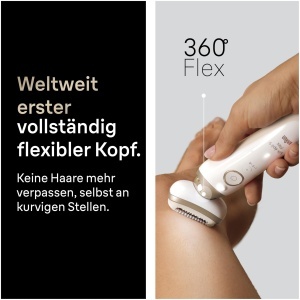 Epilator Braun Silkepil 9 Flex, 40 pinsete, utilizare umeda si uscata, aurie - Img 3