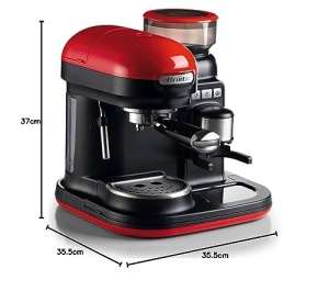 Espressor Ariete Moderna 15 Bar 1080W RosuNegru cu Rasnita Integrata - Img 5