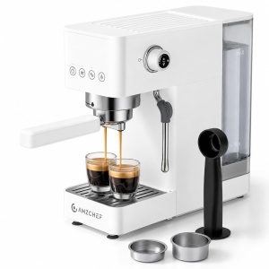Espressor cafea AMZCHEF 20 Bar, 1350W, Alb, Compact