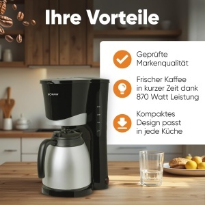 Espressor cafea Bomann KA 168, 1 L, 870 W, pentru 8-10 cesti, negru - Img 7